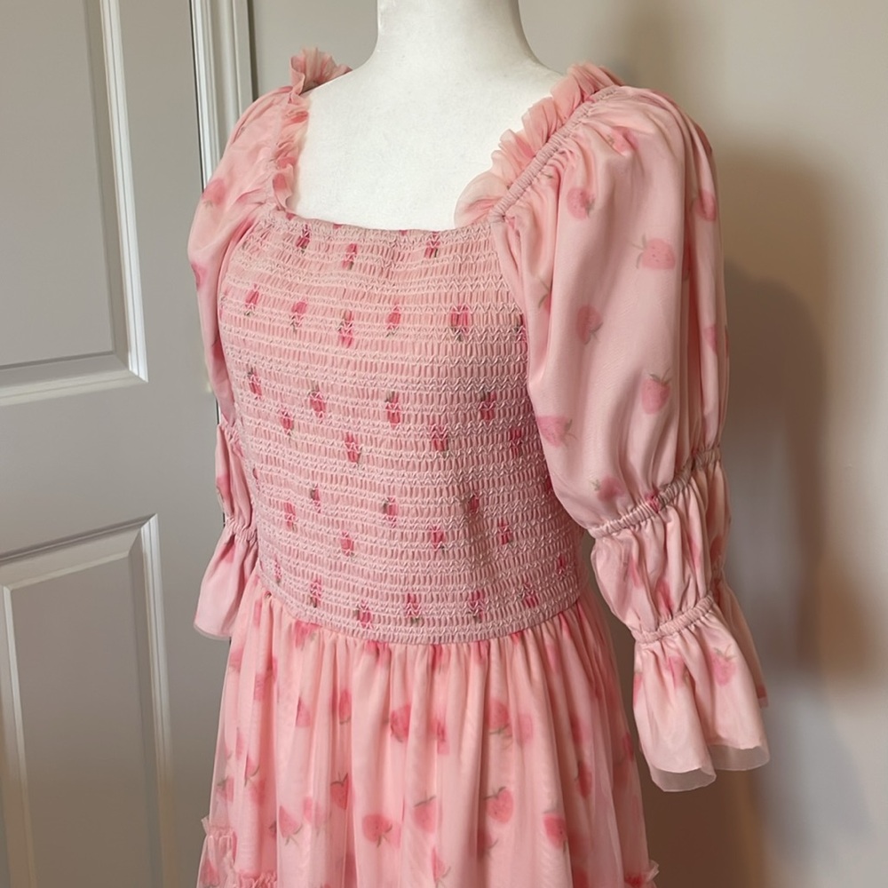 Ivy City Co Jess Dress in Pink Strawberry Fields - Picture 6 of 11